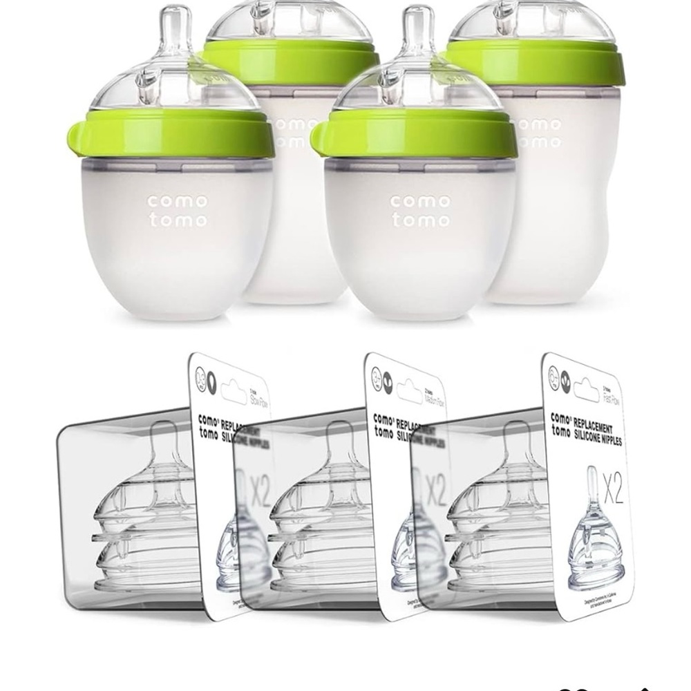Comotomo Green Baby Bottle Set
